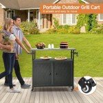 Grill Cart with Storage and Wheels for Outdoor Fun