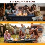 Vongrasig 43" Rectangular Gas Fire Pit Table