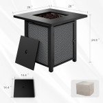 28-Inch JAMFLY Outdoor Propane Fire Pit Table