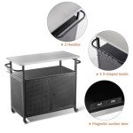 Grill Cart with Storage and Wheels for Outdoor Fun