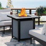 28-Inch JAMFLY Outdoor Propane Fire Pit Table