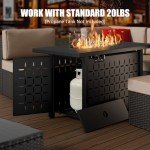 Vongrasig 43" Rectangular Gas Fire Pit Table