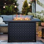 Vongrasig 43" Rectangular Gas Fire Pit Table