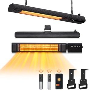 Electric Wall-Mounted Patio Heater with 9 Heat Levels