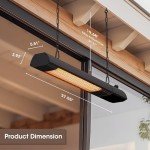 Electric Wall-Mounted Patio Heater with 9 Heat Levels