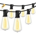 100FT LED Outdoor String Lights with Vintage Bulbs