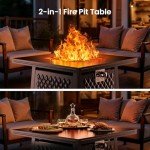 Ciays 28" Square Gas Fire Pit Table