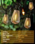 100FT LED Outdoor String Lights with Vintage Bulbs