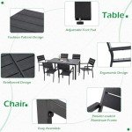 7-Piece Black Aluminum Patio Dining Set