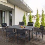 7-Piece Black Aluminum Patio Dining Set