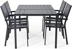 7-Piece Black Aluminum Patio Dining Set
