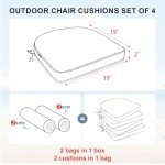 Waterproof 4-Piece Patio Chair Cushion Set