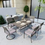 7-Piece Wicker Patio Dining Set for 6