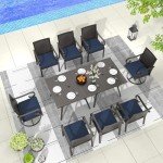 10-Piece Outdoor Dining Set with Wicker Chairs