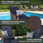 Hanover Ventura Brown Wicker Outdoor Recliner Chair