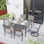 7-Piece Wicker Patio Dining Set for 6