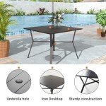10-Piece Outdoor Dining Set with Wicker Chairs