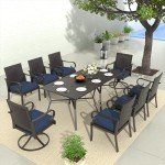 10-Piece Outdoor Dining Set with Wicker Chairs