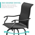 Set of 2 Outdoor Swivel Barstools - Black