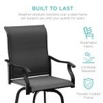Set of 2 Outdoor Swivel Barstools - Black