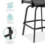 Set of 2 Outdoor Swivel Barstools - Black