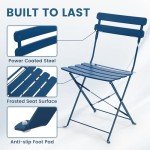Kromax 3-Piece Blue Folding Bistro Set