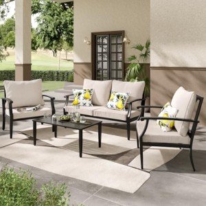 4-Piece Outdoor Patio Furniture Set - Beige