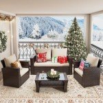 5-Piece Outdoor Rattan Sofa Patio Set