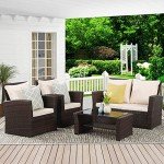 5-Piece Outdoor Rattan Sofa Patio Set