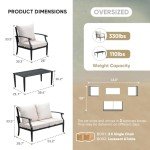 4-Piece Outdoor Patio Furniture Set - Beige