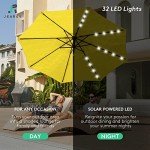 10FT LED Solar Patio Umbrella with Tilt, Yellow