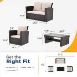5-Piece Outdoor Rattan Sofa Patio Set