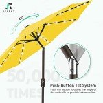 10FT LED Solar Patio Umbrella with Tilt, Yellow