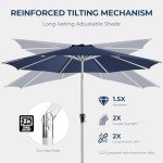 9ft Aluminum Patio Umbrella with UV Protection