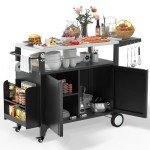 XL Weatherproof Outdoor Grill Cart with Wheels
