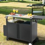 XL Weatherproof Outdoor Grill Cart with Wheels