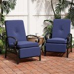 PHI VILLA Oversized Outdoor Recliner Chairs - Set of 2