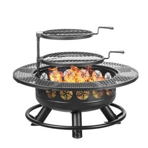 36" Wood Burning Fire Pit with Cooking Grills