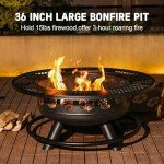 36" Wood Burning Fire Pit with Cooking Grills