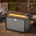 45" Rectangular Gas Fire Pit Table - Grey