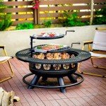 36" Wood Burning Fire Pit with Cooking Grills