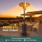 Klysiora 48,000 BTU Portable Patio Heater with Cover