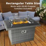 Magicorange 43in Outdoor Gas Fire Pit Table