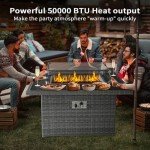 Magicorange 43in Outdoor Gas Fire Pit Table