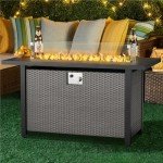 45" Rectangular Gas Fire Pit Table - Grey