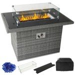 Magicorange 43in Outdoor Gas Fire Pit Table