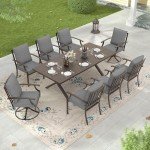 9-Piece Outdoor Dining Set with Umbrella Hole