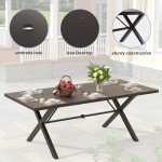 9-Piece Outdoor Dining Set with Umbrella Hole