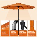 9ft Patio Market Umbrella with Tilt and Crank