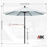 9FT Waterproof Patio Umbrella with Tilt & Crank